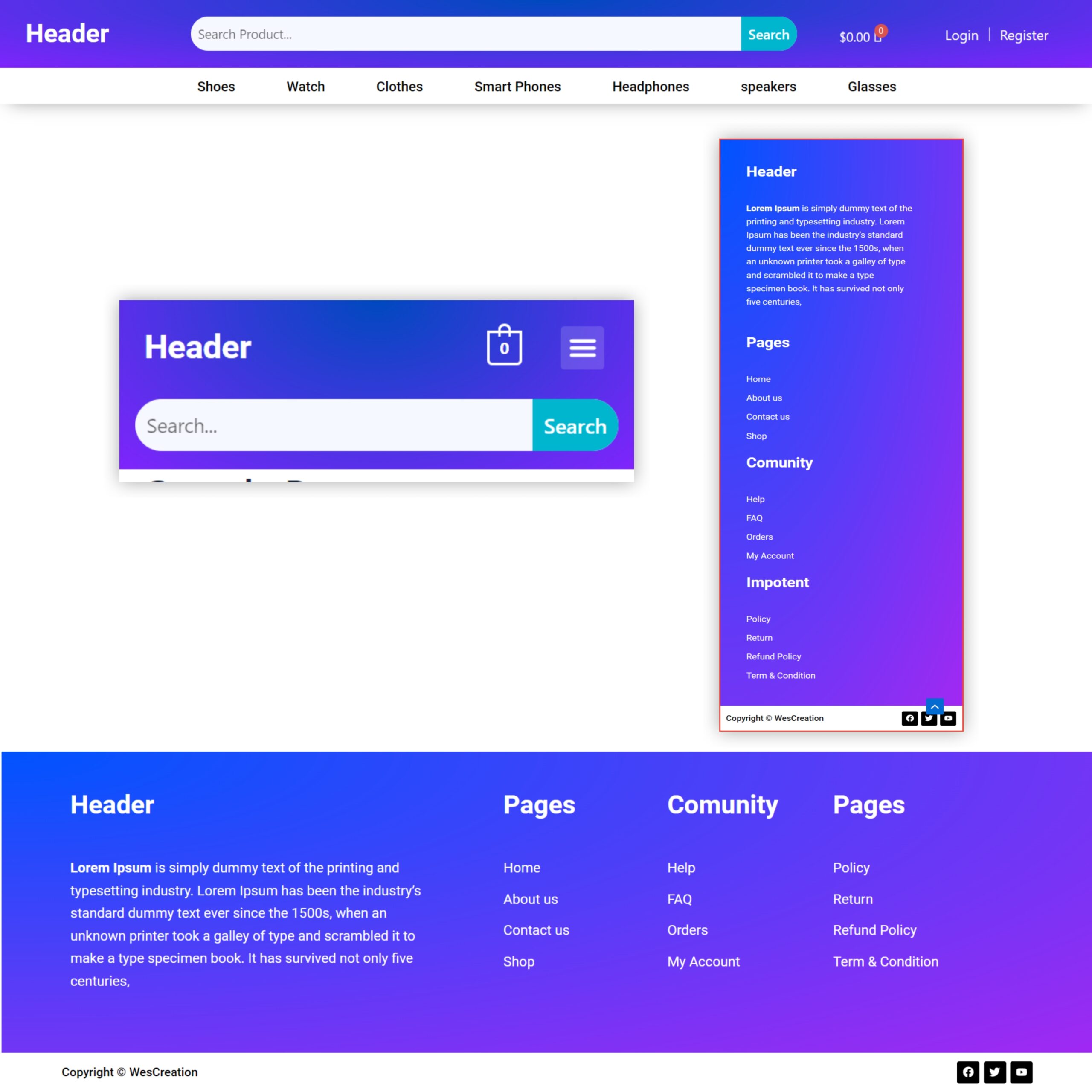 Free Elementor Header & Footer Templates