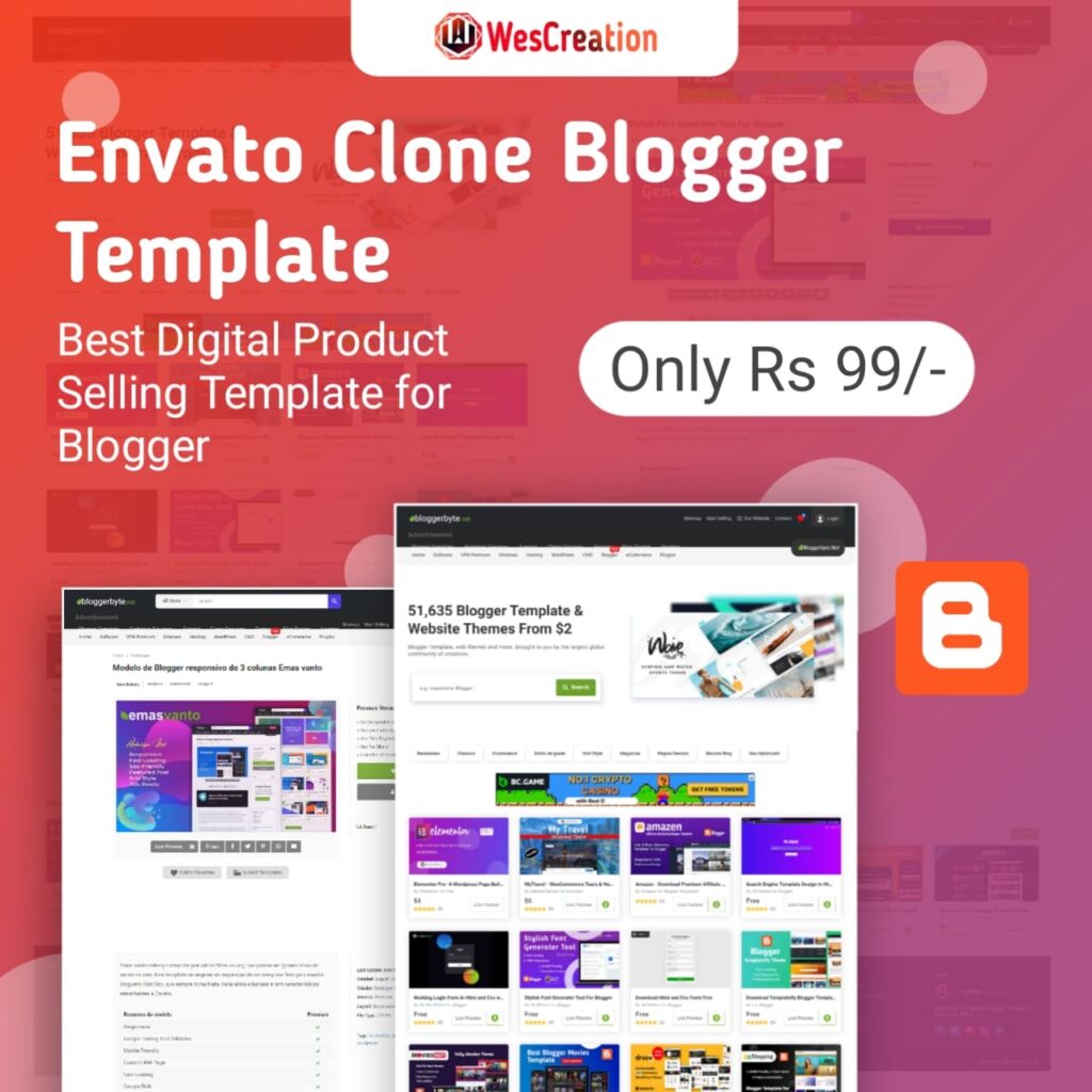 Envato Clone Blogger Templates