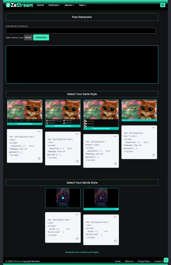 Zstreams Blogger Premium Movie & Series Theme