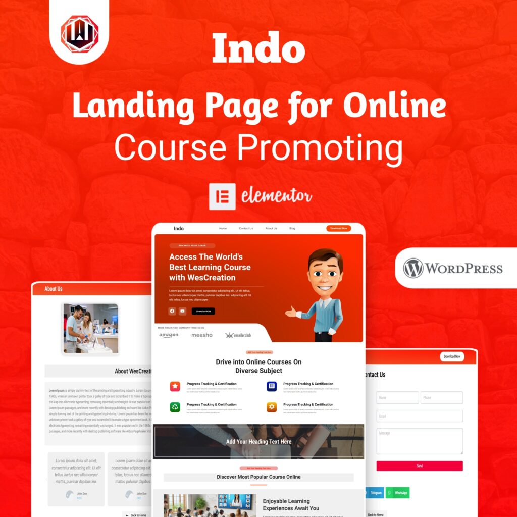 free landing page elementor