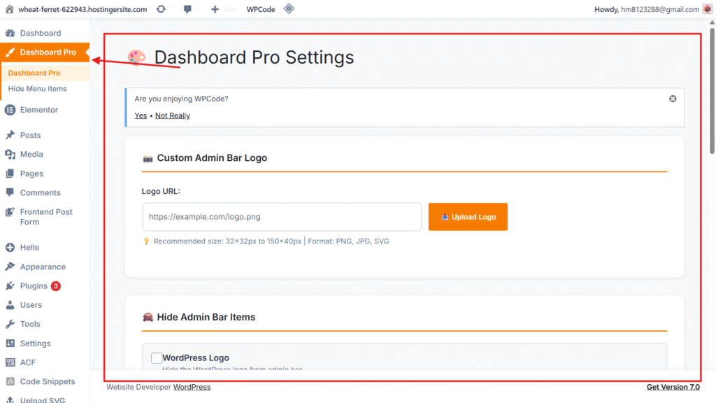 Sealthboard - Simple WordPress Dashboard Modifier