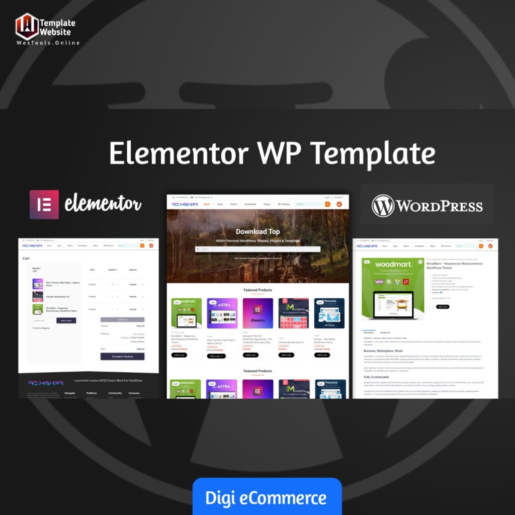 Digi Ecommerce - Elementor Template for WordPress