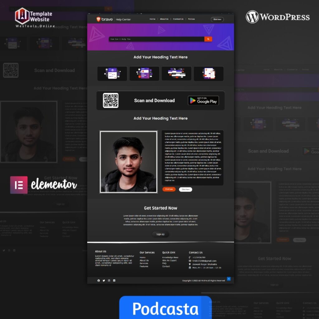 Podcasta-Elementor Template for Podcast Website