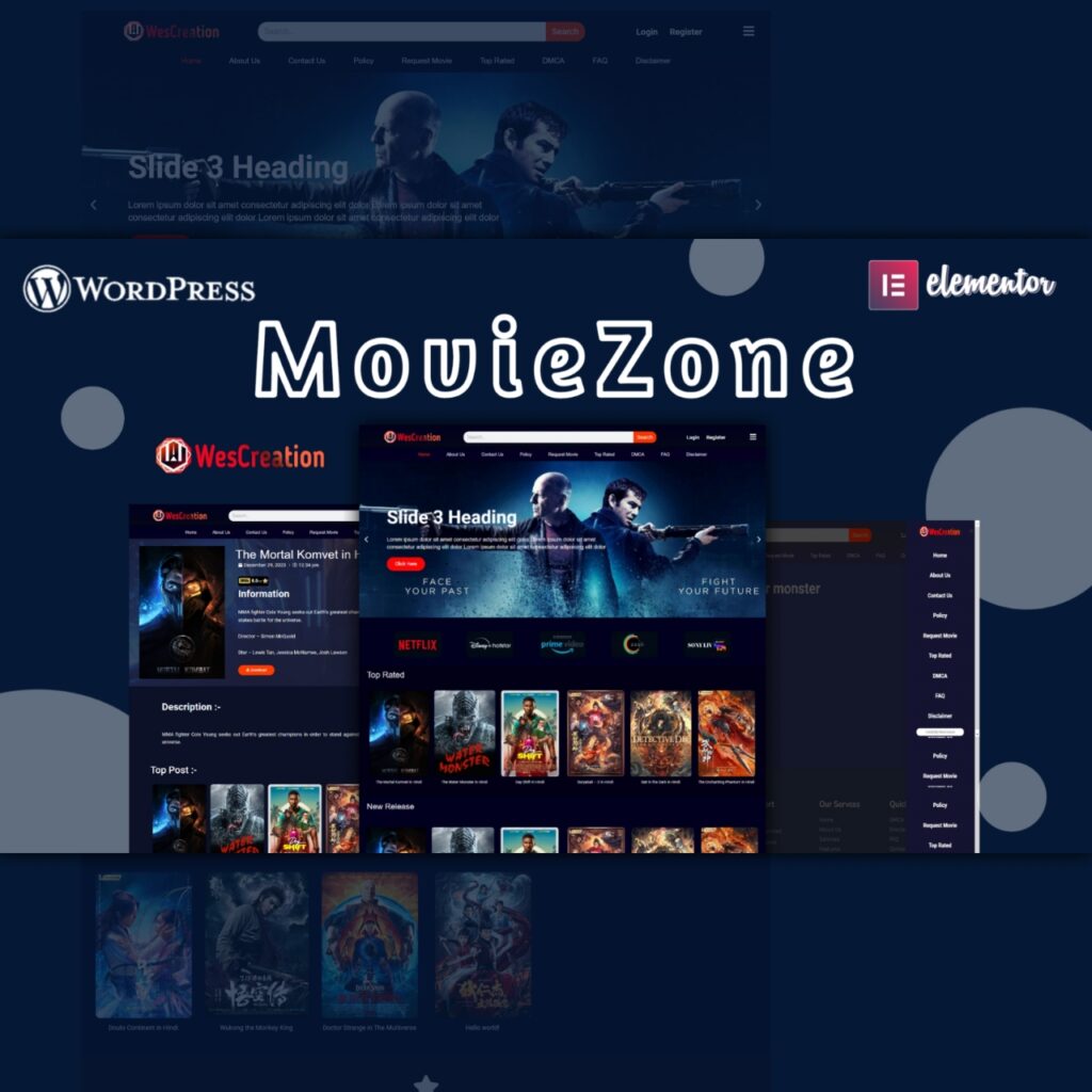 MovieZone-Elementor Movie Template Kit for Wordpress