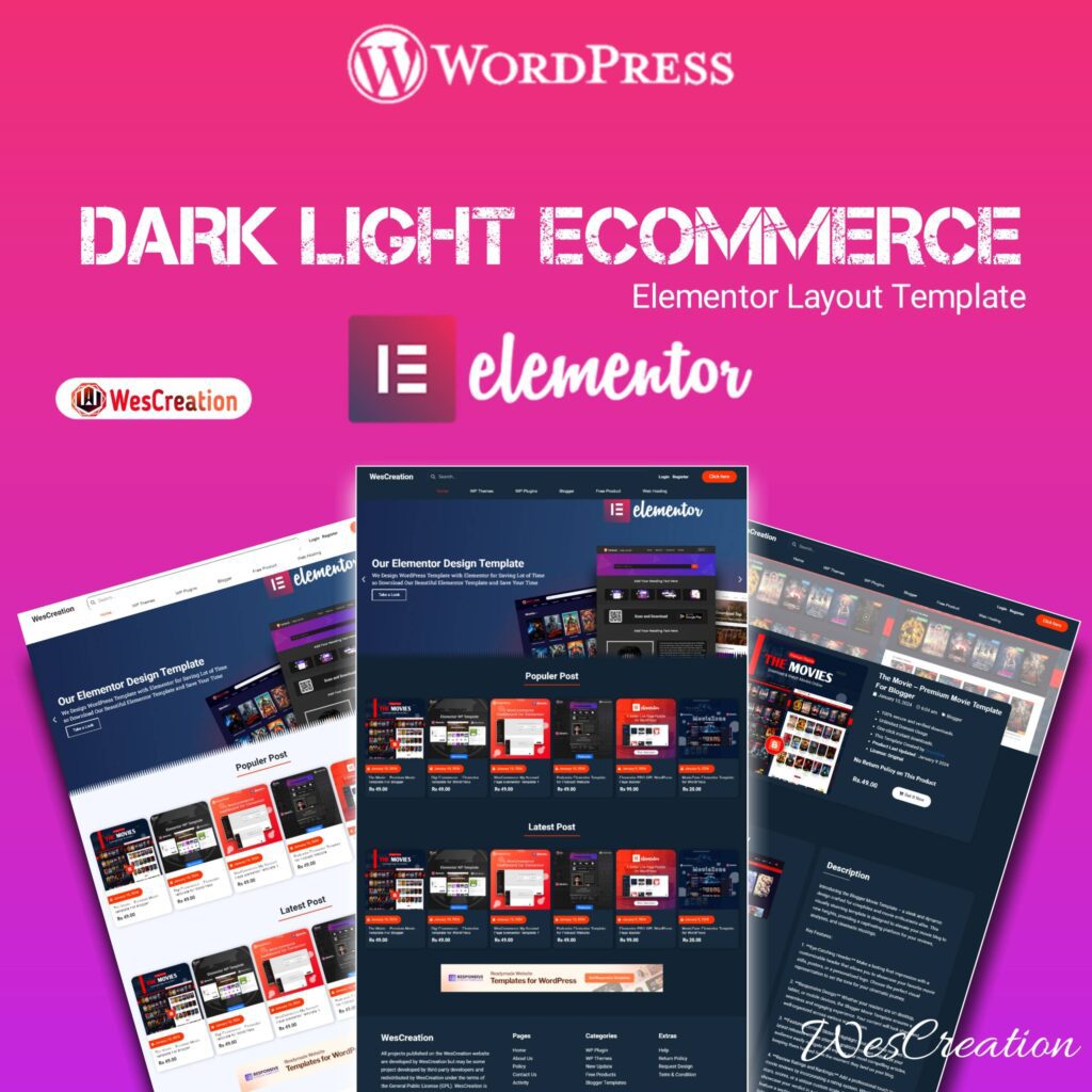 Dark Light - Digital Product Selling Elementor Kit 1