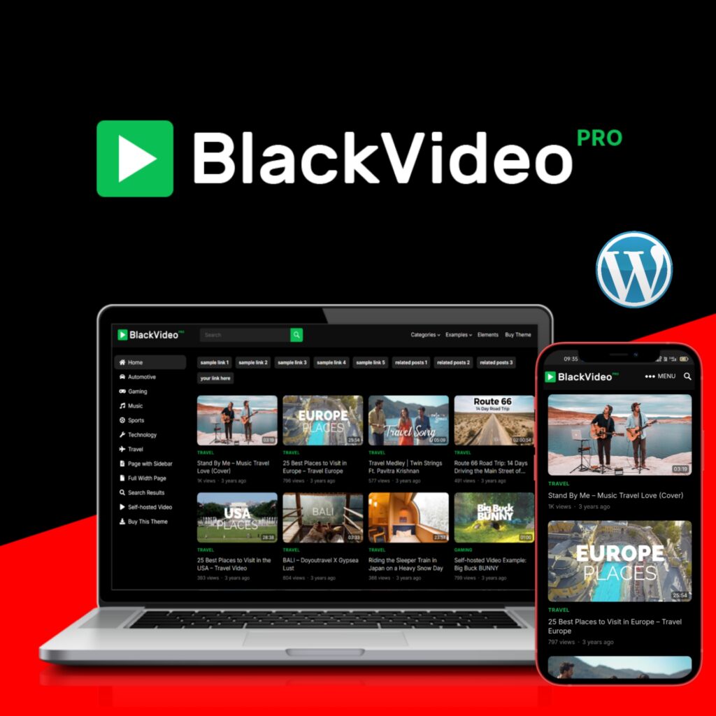 BlackVideo Pro WordPress Theme