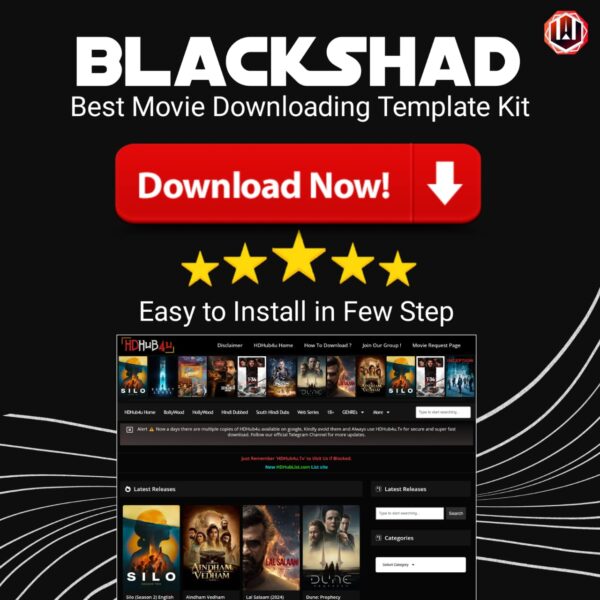 BlackShad – Movie Downloading Template Kit