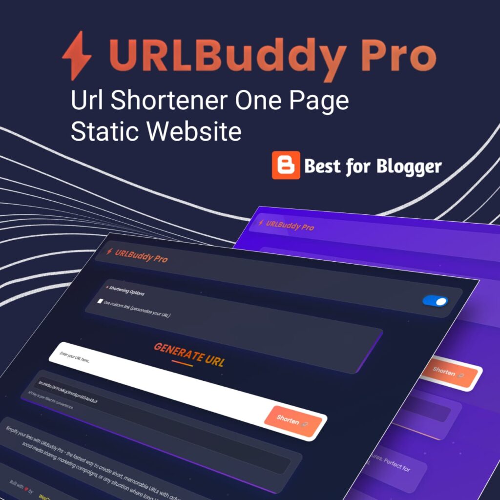 Url Buddy Pro - One Page Url Shortener Static Website